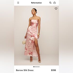 Reformation Barrow Silk Dress Bellini